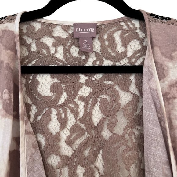 Women's Chico's Cardigan Tie Dye Lace Back Tie Dye Size‎ 2 - Picture 2 of 3